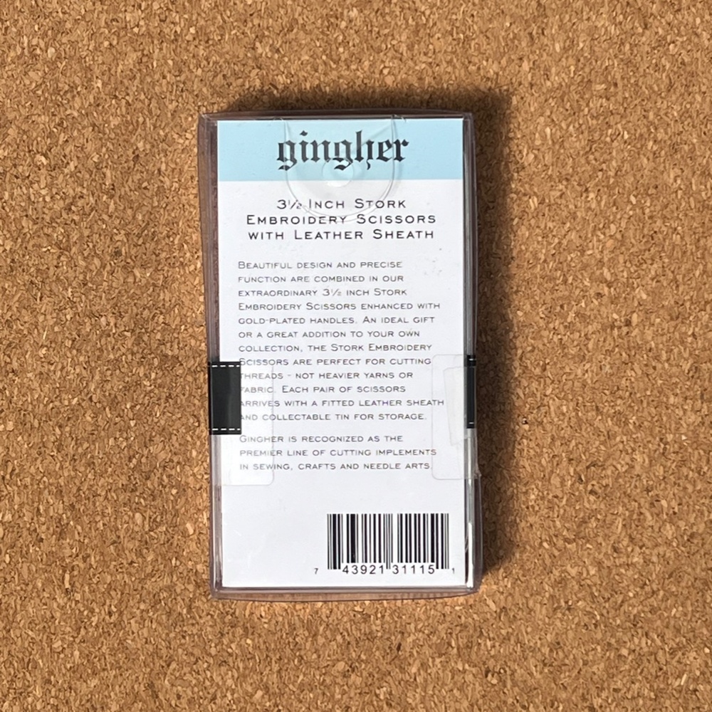 Gingher Stork Embroidery Scissors β 3.5β Gold, New in Box - Picture 2 of 3